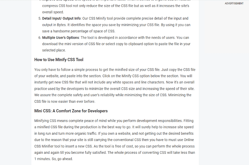 CSS Minification
