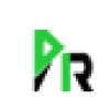 Logo vert et noir stylisé avec lettres P et R