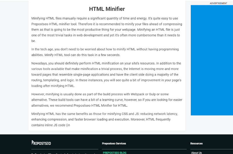 HTML Minification 