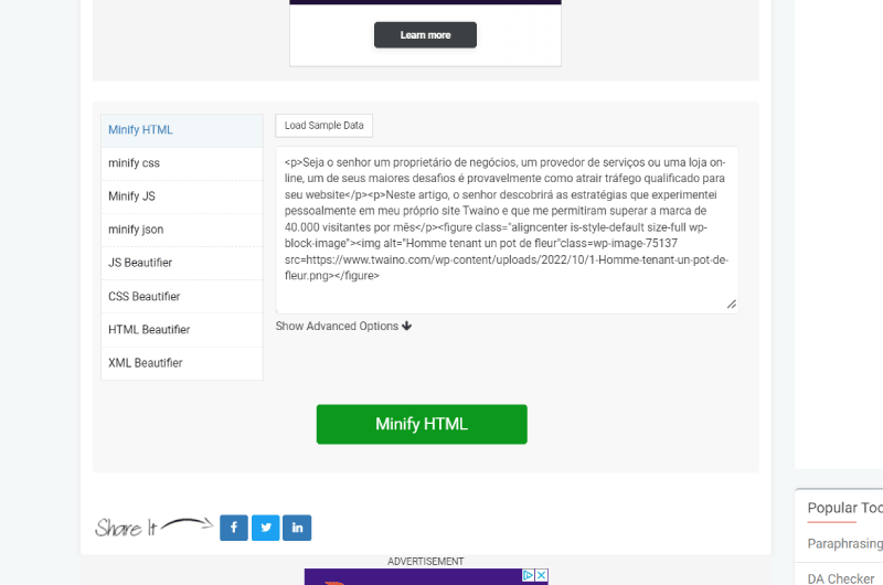 HTML Minification 