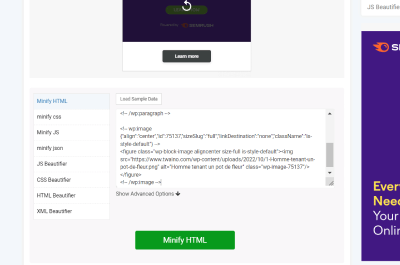 HTML Minification 