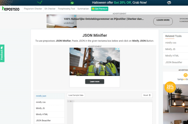 JSON MINIMIZAR 
