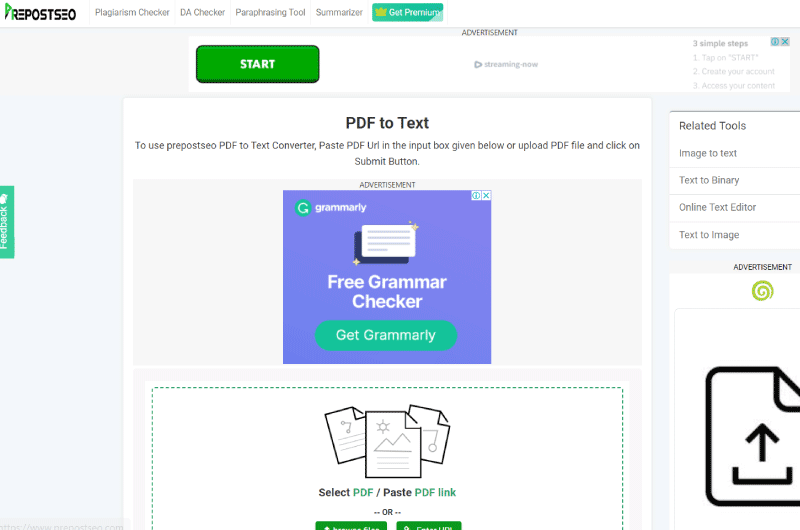 Conversão de PDF para Texto