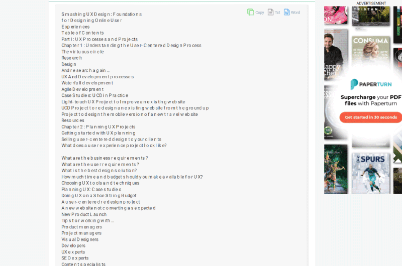 Conversão de PDF para Texto