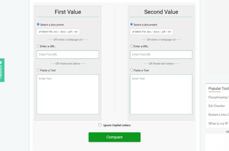 Plagiarism Comparator