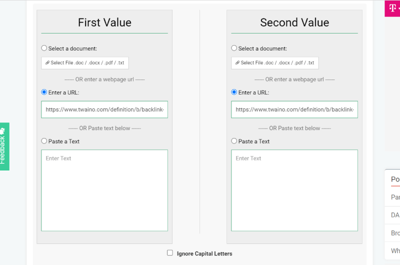 Plagiarism Comparator