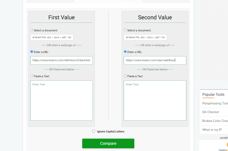 Plagiarism Comparator