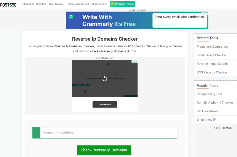 Reverse IP Domain Checker