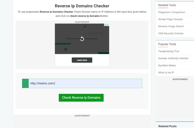 Reverse IP Domain Checker