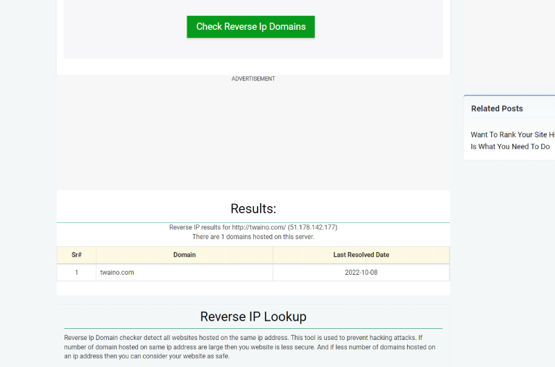 Reverse IP Domain Checker