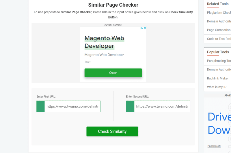 PAGE COMPARATOR