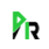Logo vert et noir avec lettre R stylisée
