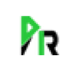 Logo vert et noir avec symboles géométriques stylisés