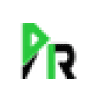 Logo avec lettre P verte et R noire stylisées