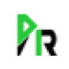 Logo VR vert et noir avec lettres stylisées