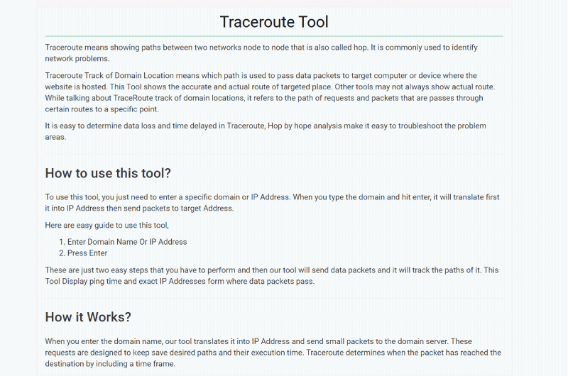 Traceroute Domain 