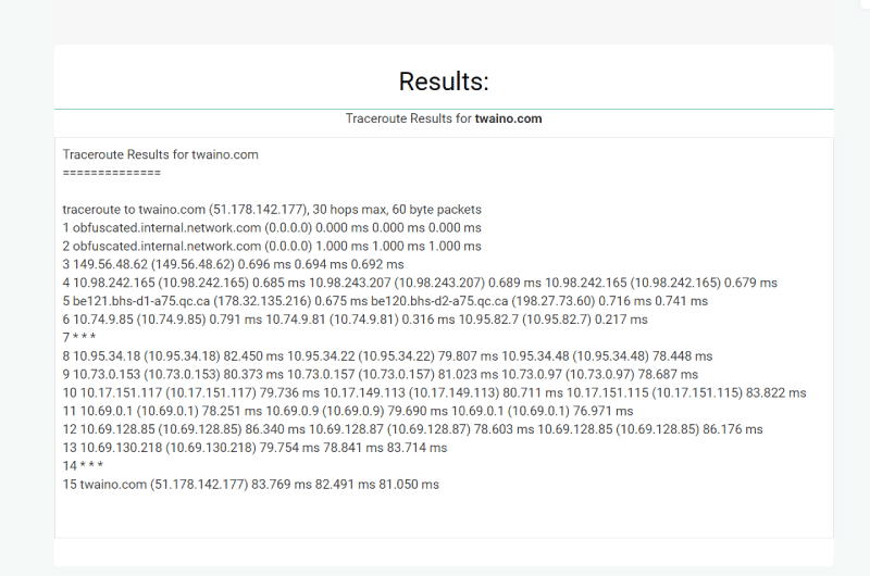 Traceroute Domain 