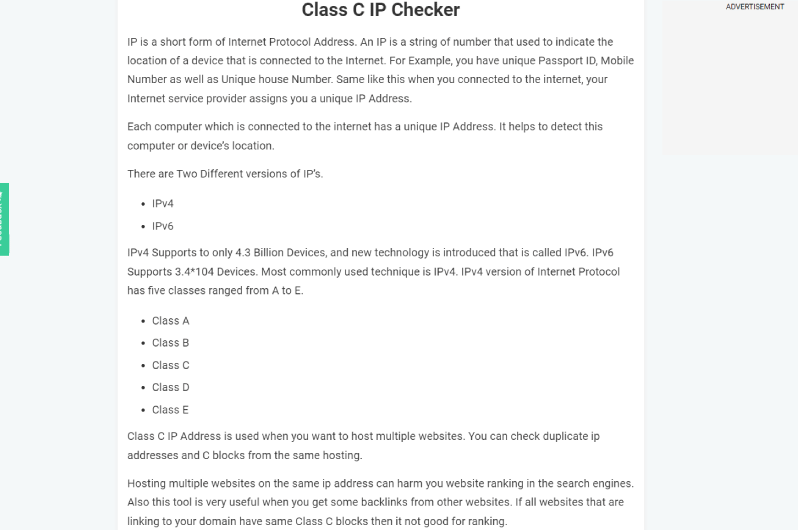 Check Class C IP