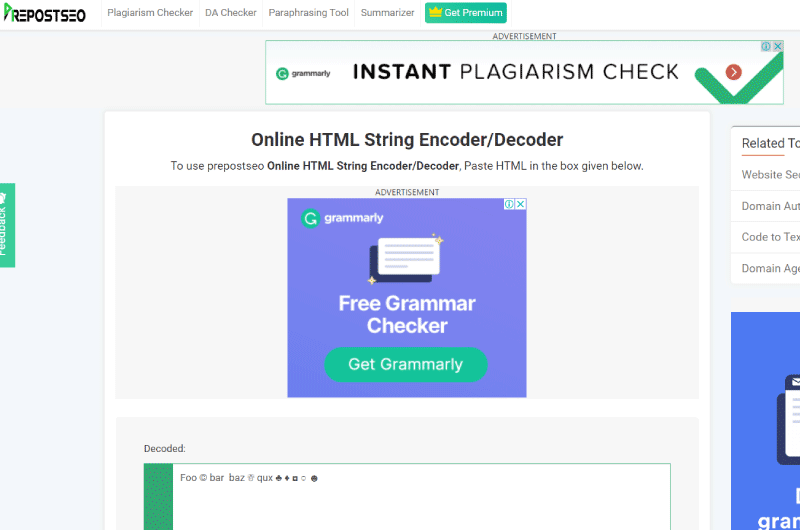 Codificador e Decodificador HTML