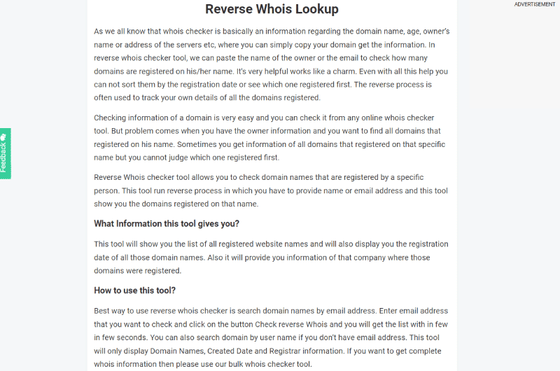 Reverse Whois