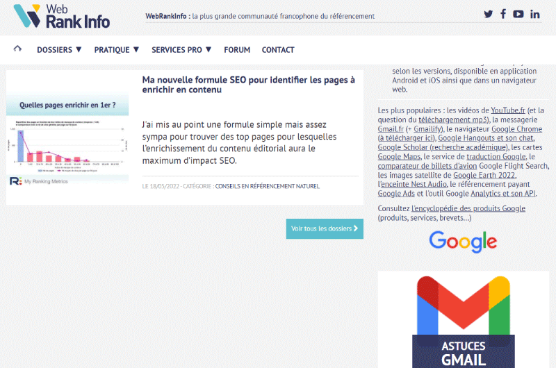 BLOG SEO | WebRank Info