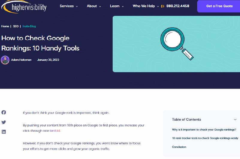 Blog | Higher visibility