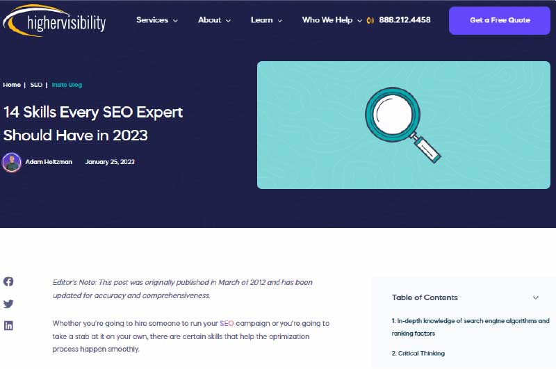 Blog | Higher visibility