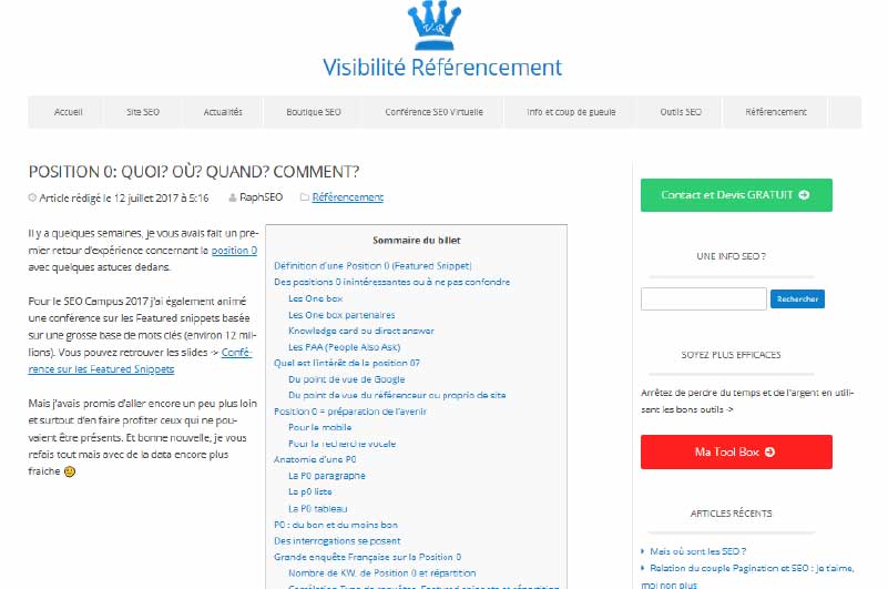 Blog | Visibilité référencement