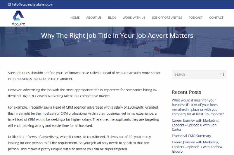 Blog | Acquired Digital Talent