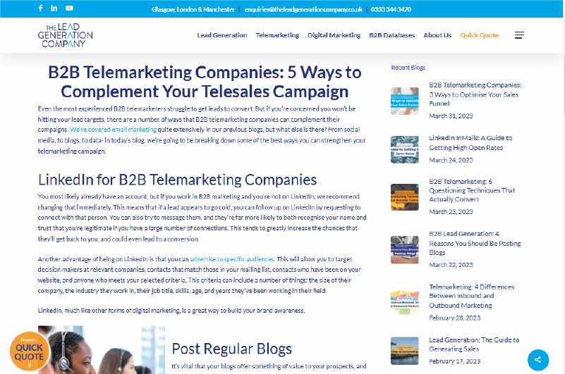 Blog | The Lead Generation Company 