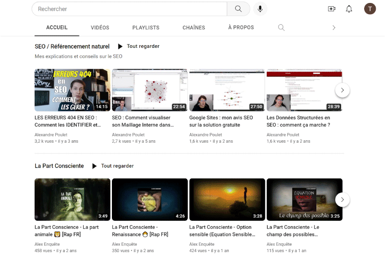 Canales YouTube | Alexandre Poulet