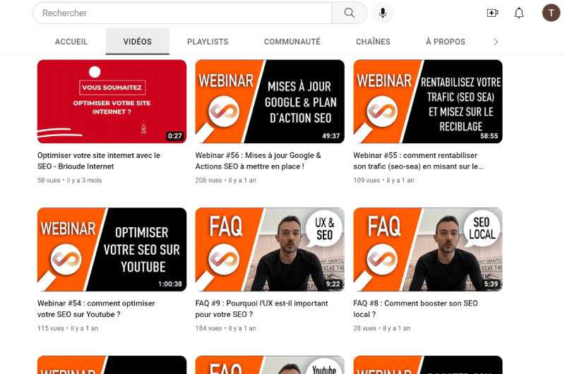 YouTube Channel | Brioude Internet