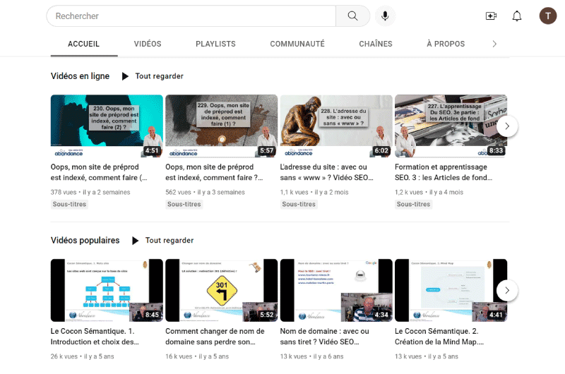 YouTube channel | Abondance