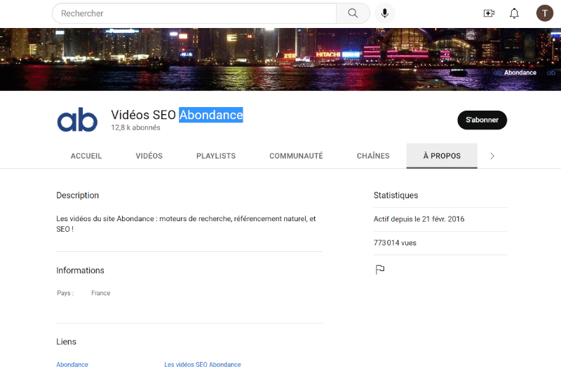 YouTube channel | Abondance