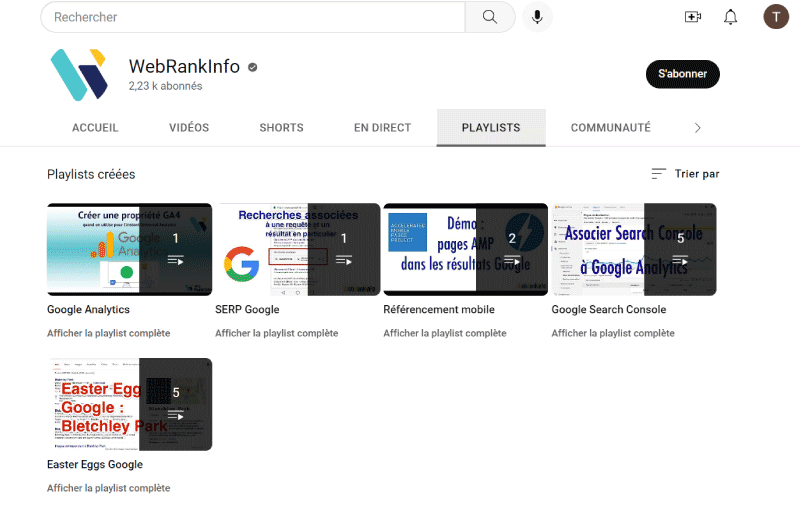 YouTube channel | WebrankInfo