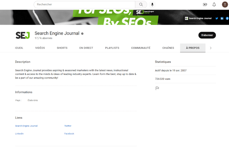 Canale YouTube | Search Engine Journal