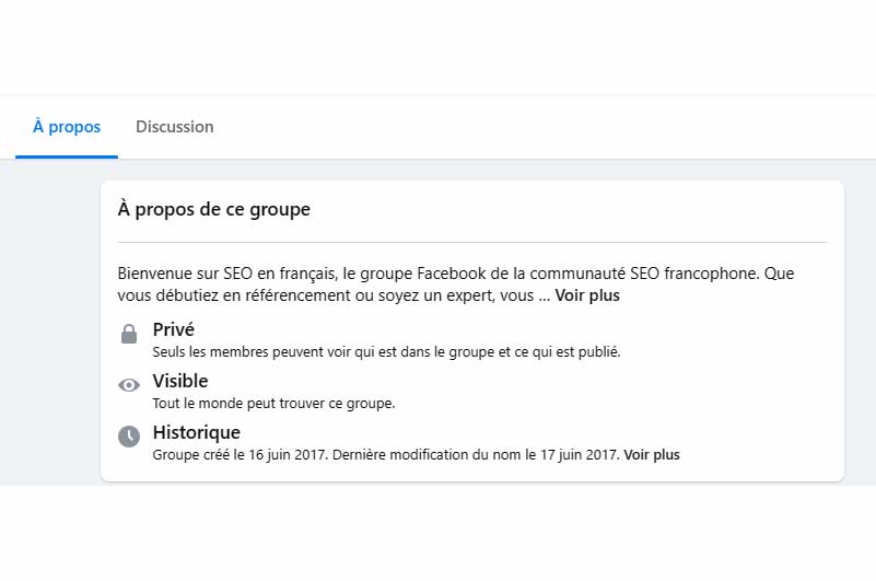 Gruppo Facebook | SEO en français