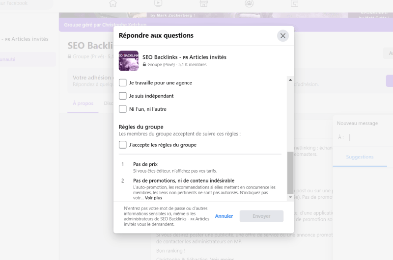 Grupo Facebook | SEO – Backlinks – Guest posts