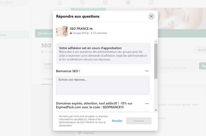 Facebook Group | SEO – France