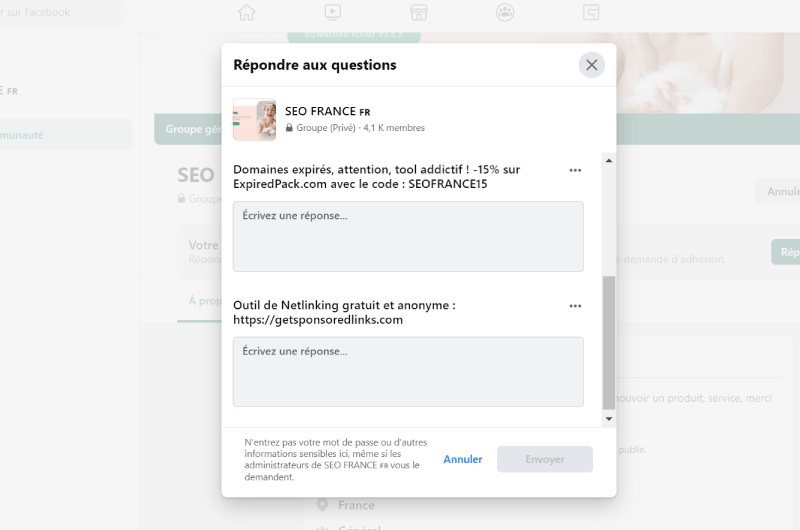 Facebook Group | SEO – France