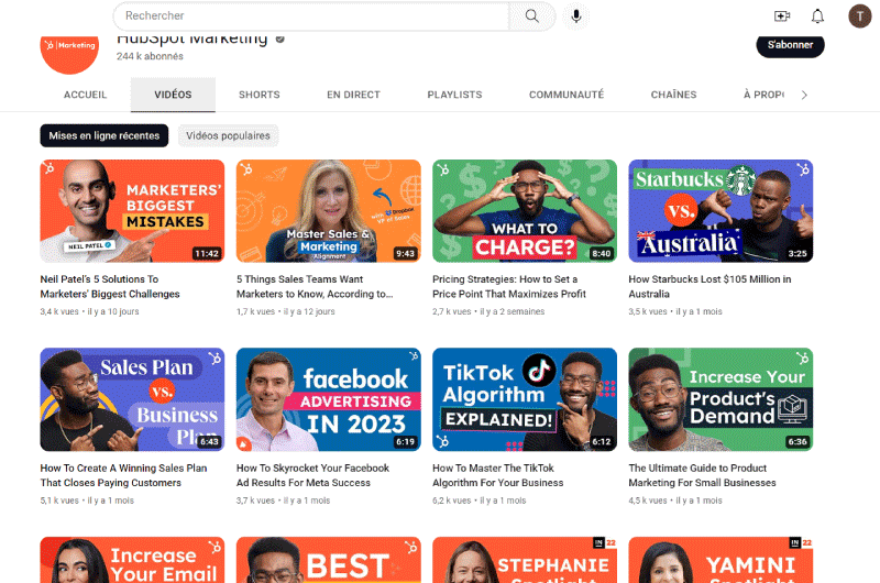 HubSpot | Canales Youtube