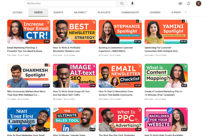 HubSpot | Canales Youtube