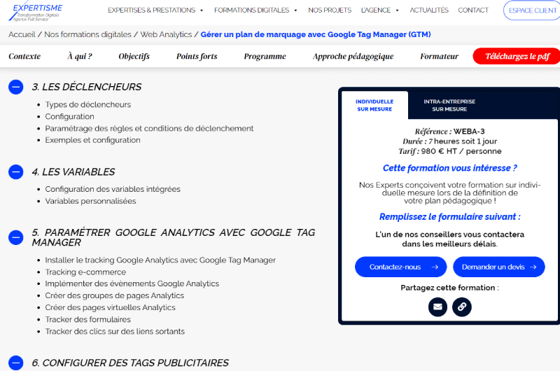 Expertisme | Gérer un plan de marquage avec Google Tag Manager (GTM)