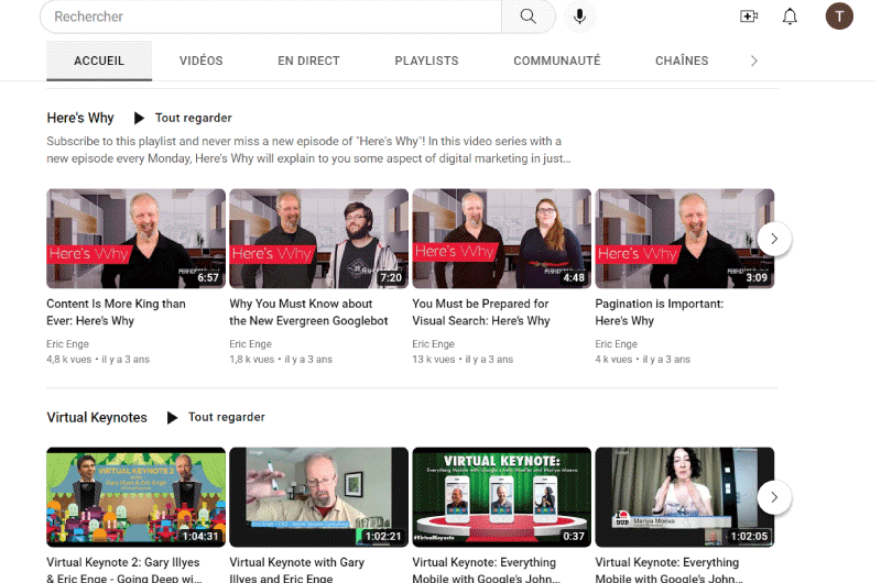 Canali YouTube | Eric Enge