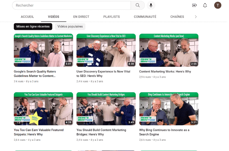 Canali YouTube | Eric Enge