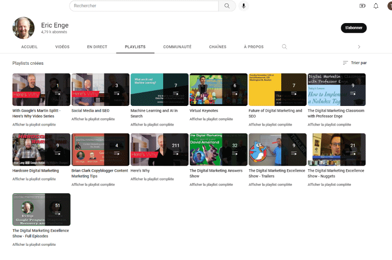 Canali YouTube | Eric Enge